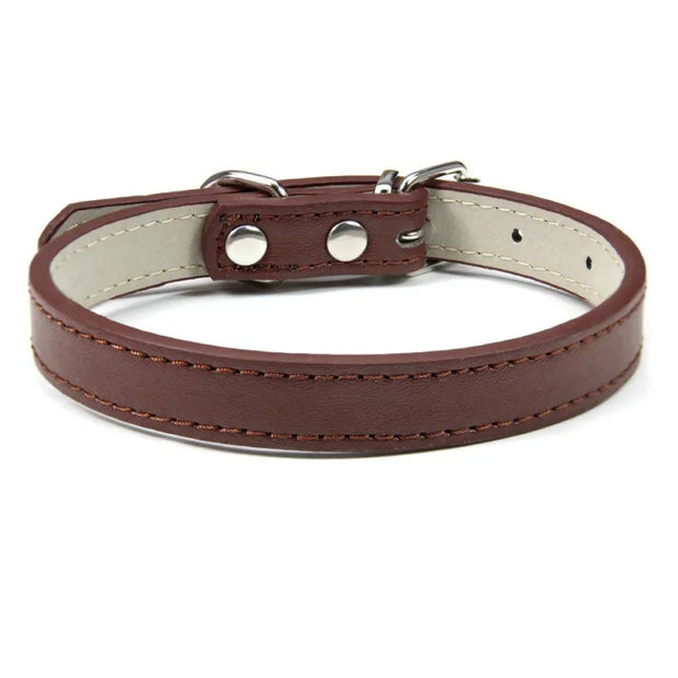Adjustable Soft PU Colorful Leather Strap Cat Collar