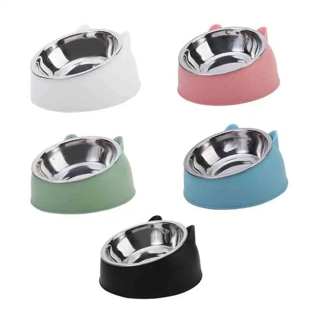 100ML Tilted Pet Bowl 15° Raised Non-Slip Food & Water Feeder