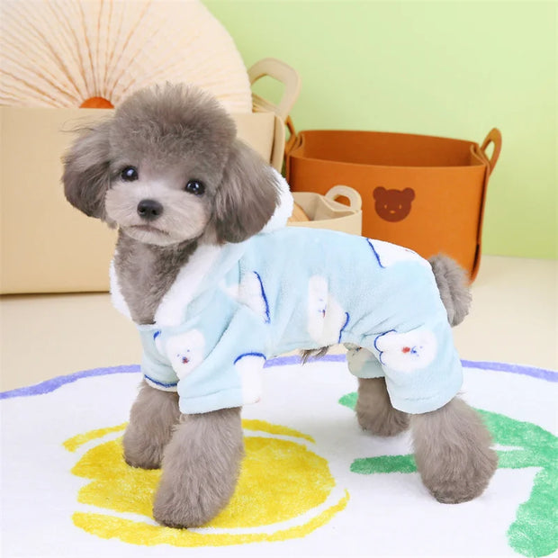 Winter Warm Pajamas Fleece Pet Jumpsuit