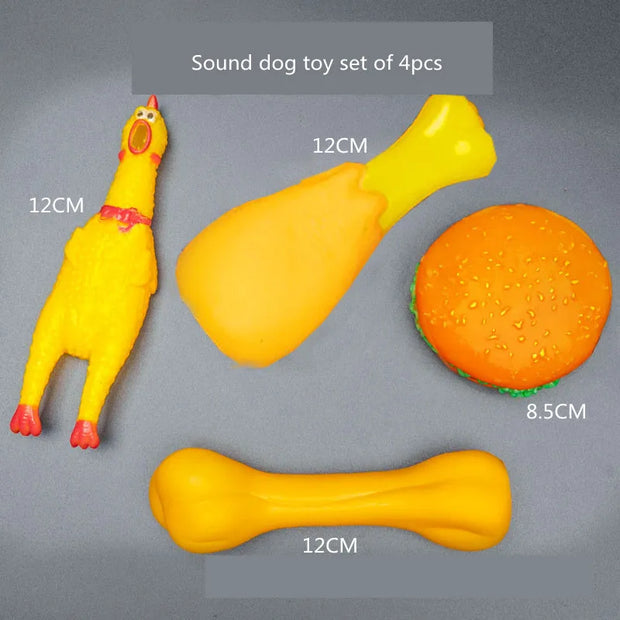 Dog Squeaky Plush, Chew Rope & Ball Toys set