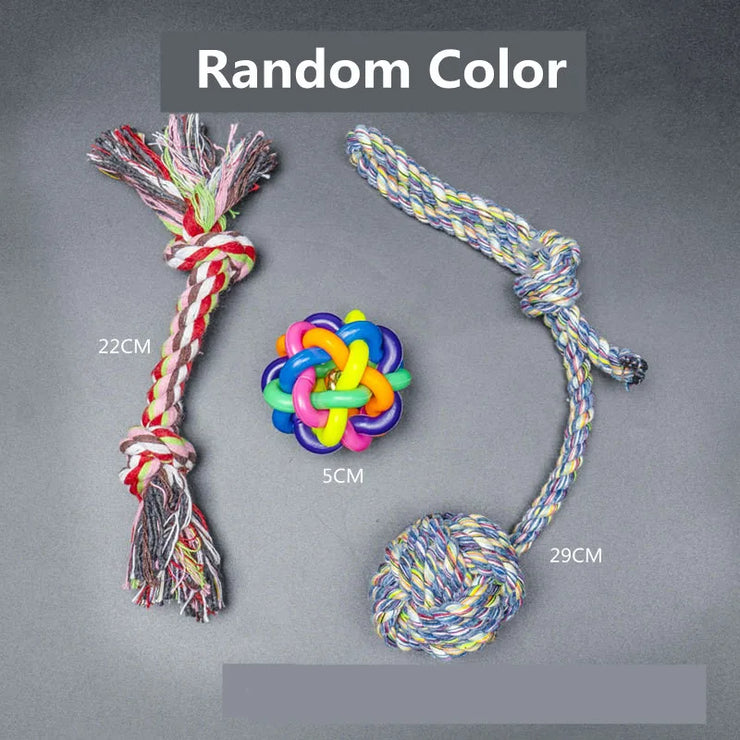 Dog Toy Set – Plush, Rope & Ball