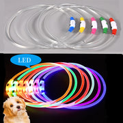 LED Glowing USB Rechargeable Light-Up Safety Pet Collar Necklace