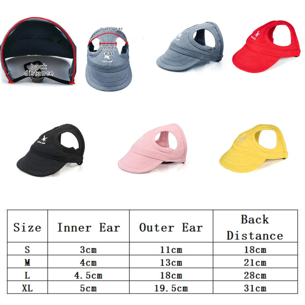 Adjustable Dog Baseball Cap Outdoor Sun Visor Hat