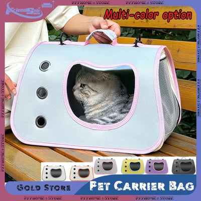 Foldable Soft-Sided Travel Backpack Portable Pet Carrier Bag