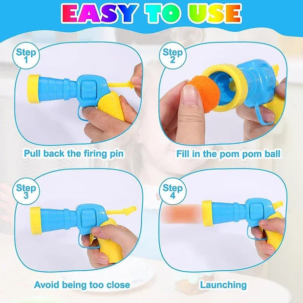 Interactive Cat Plush Ball Shooting Game Toy Launcher