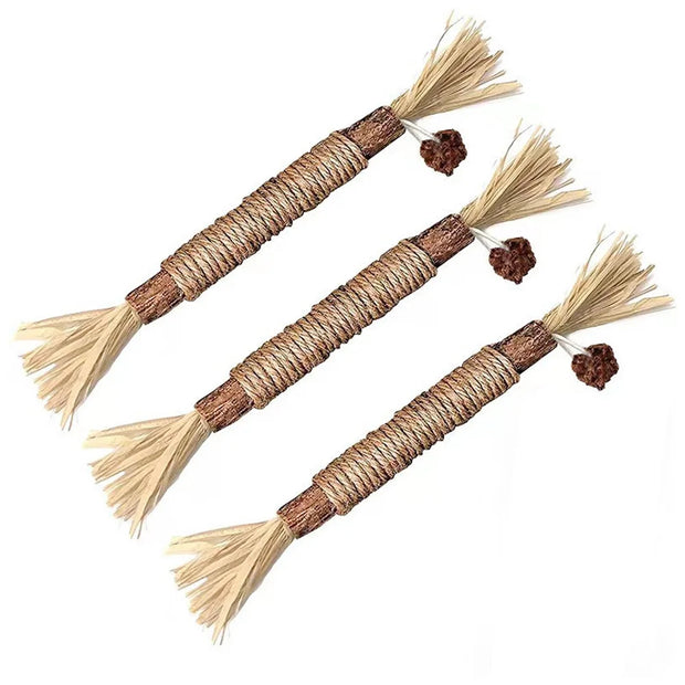 3pcs Silvervine Cat Chew Sticks Natural Catnip Molar Toys