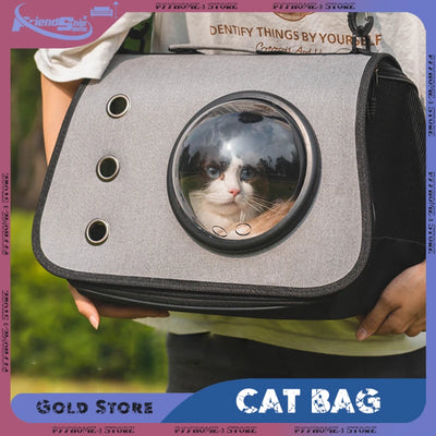 Transparent Cat Backpack Foldable & Breathable Pet Travel Carrier Bag