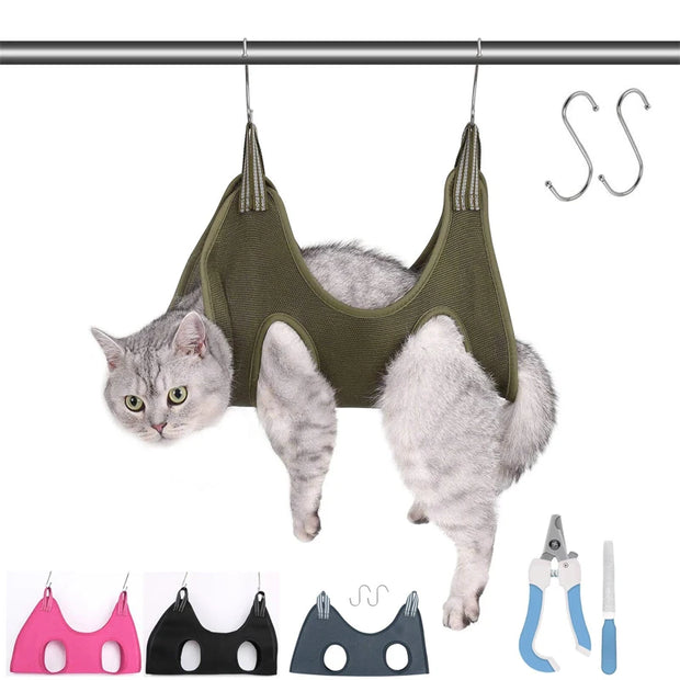 Cat Grooming Anti-Scratch Hammock Restraint Bag