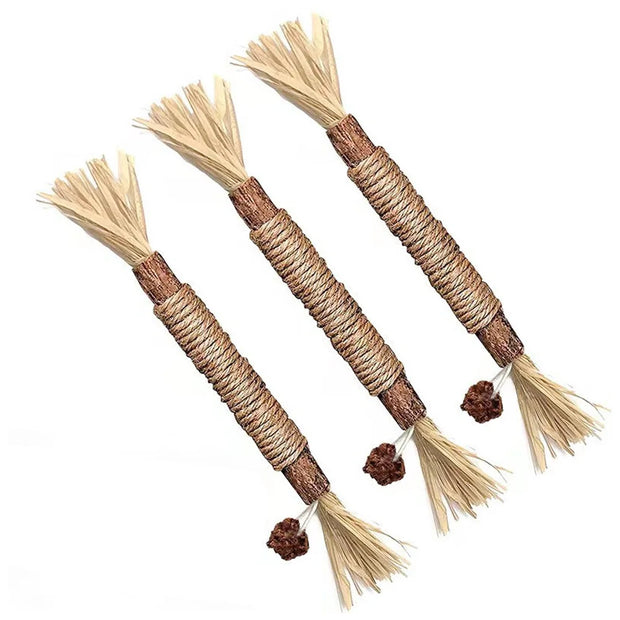 3pcs Silvervine Cat Chew Sticks Natural Catnip Molar Toys