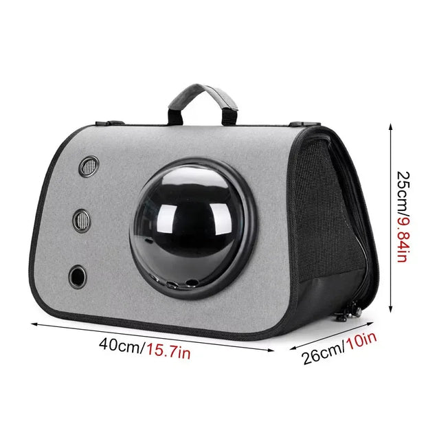 Transparent Cat Backpack Foldable & Breathable Pet Travel Carrier Bag